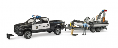 RAM 2500 Polizei Pickup, L+S Modul, Anhänger mit Boot und 2 Figuren